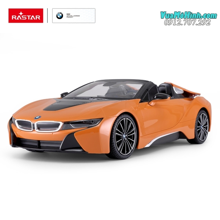 Mô hình xe BMW i8 Roadster siêu xe ô tô mui trần điều khiển từ xa tỷ lệ 1:12 Rastar, sóng điều khiển 2.4Ghz siêu khủng