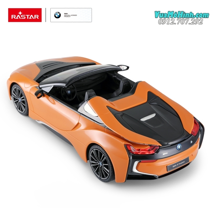 Mô hình xe BMW i8 Roadster siêu xe ô tô mui trần điều khiển từ xa tỷ lệ 1:12 Rastar, sóng điều khiển 2.4Ghz siêu khủng