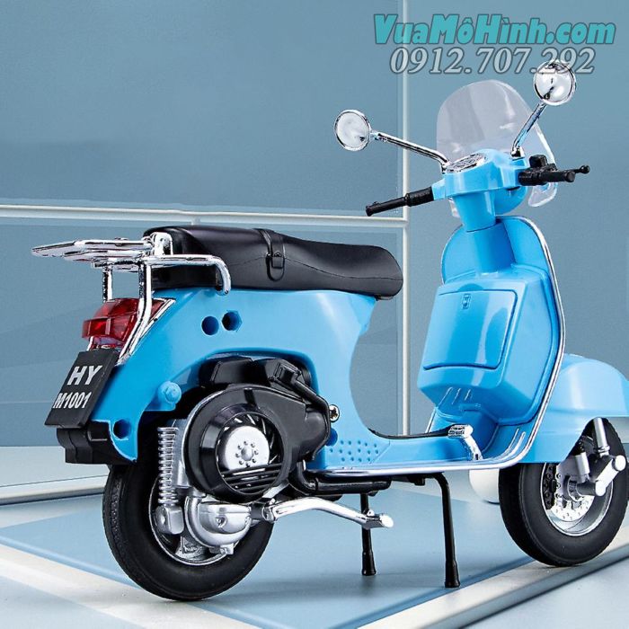 Mô hình tĩnh diecast xe mô tô 2 bánh gắn máy Vespa 125 tỷ lệ 1:10 , đồ chơi motor thu nhỏ mini