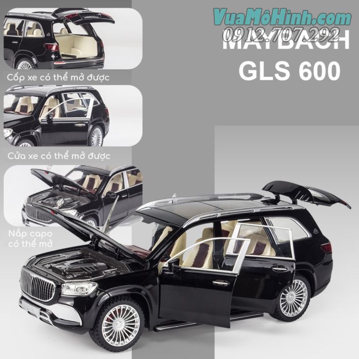 mô hình tĩnh siêu xe ô tô Mercedes Benz Maybach GLS600 tỷ lệ 1:24 , đồ chơi xe hơi oto 4 bánh bằng kim loại