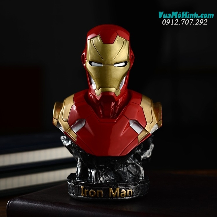 Mô hình Tượng bán thân người sắt Ironman Tony Stark MK46 Mavel Iron man cao 18cm