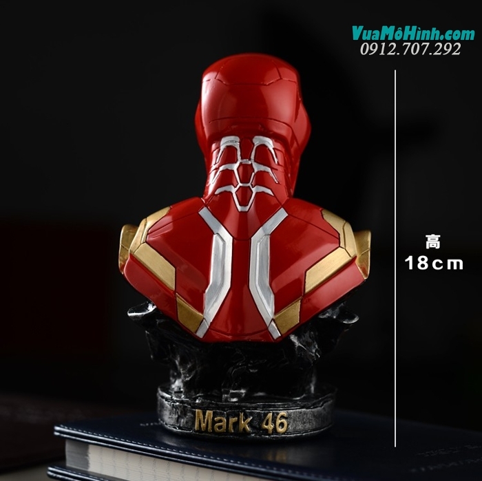 Tượng bán thân Người sắt Ironman Tony Stark MK46 mini cao 18cm MK 46