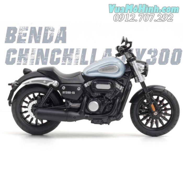 Mô hình tĩnh xe motor 2 bánh gắn máy BENDA GINGERLLA 300 tỷ lệ 1:12 , đồ chơi diecast xe mô tô phân khối lớn thu nhỏ mini