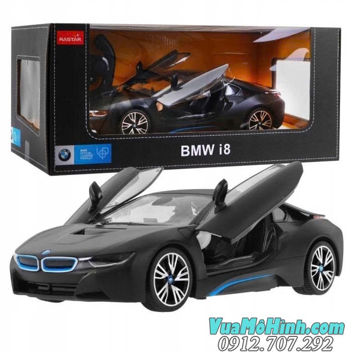 Mô hình xe BMW i8 siêu xe ô tô điều khiển từ xa 1:14 Rastar, sóng điều khiển 40Mhz chống trùng sóng, mở cửa tự động chỉ với một nút bấm