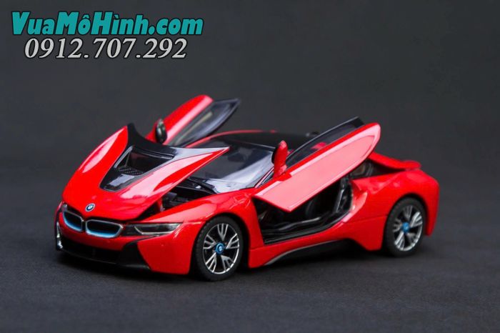 Mô hình xe BMW i8 siêu xe ô tô điều khiển từ xa 1:14 Rastar, sóng điều khiển 40Mhz chống trùng sóng, mở cửa tự động chỉ với một nút bấm