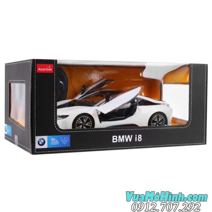 Mô hình xe BMW i8 siêu xe ô tô điều khiển từ xa 1:14 Rastar, sóng điều khiển 40Mhz chống trùng sóng, mở cửa tự động chỉ với một nút bấm