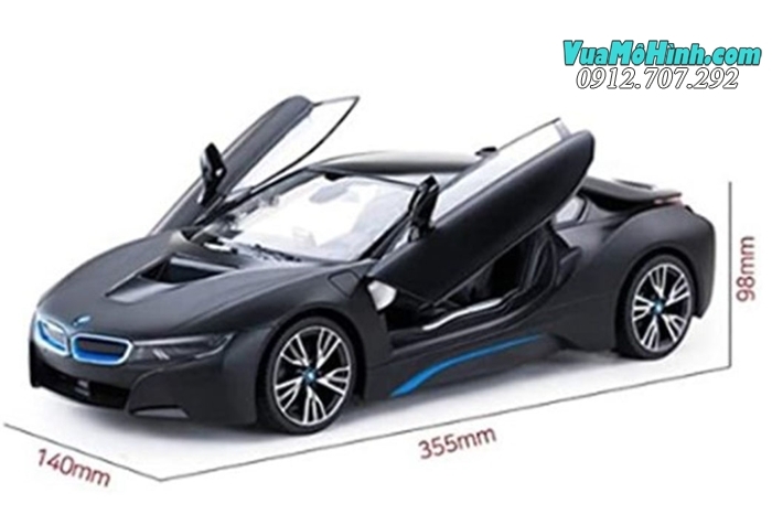 Mô hình xe BMW i8 siêu xe ô tô điều khiển từ xa 1:14 Rastar, sóng điều khiển 2.4Ghz chống trùng sóng, mở cửa tự động chỉ với một nút bấm