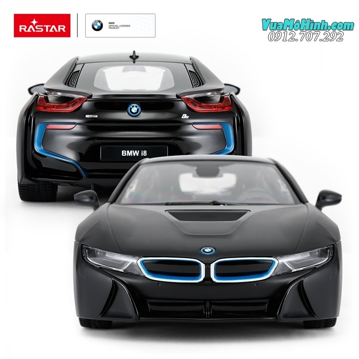 Mô hình xe BMW i8 siêu xe ô tô điều khiển từ xa 1:14 Rastar, sóng điều khiển 2.4Ghz chống trùng sóng, mở cửa tự động chỉ với một nút bấm