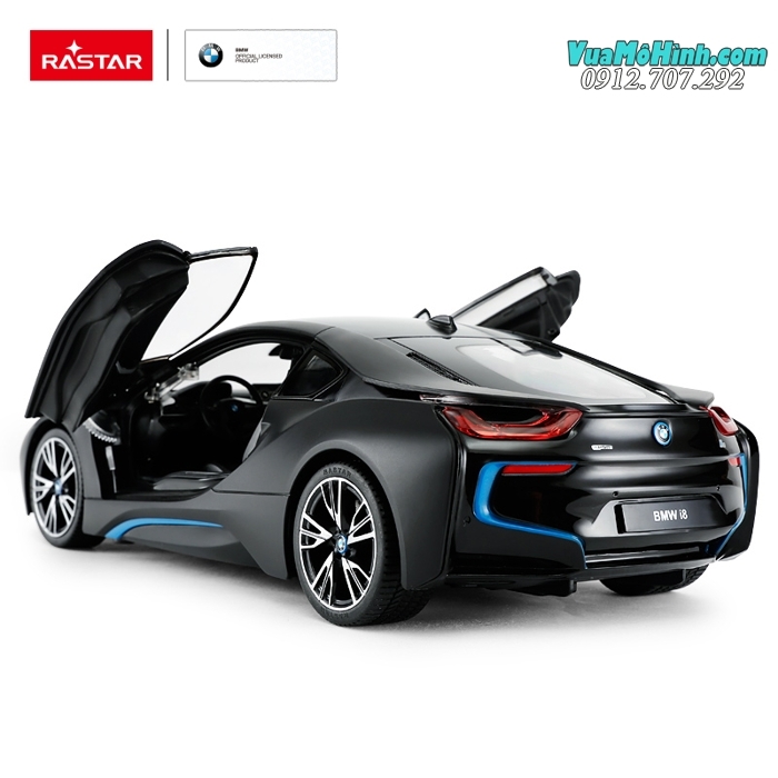 Mô hình xe BMW i8 siêu xe ô tô điều khiển từ xa 1:14 Rastar, sóng điều khiển 2.4Ghz chống trùng sóng, mở cửa tự động chỉ với một nút bấm