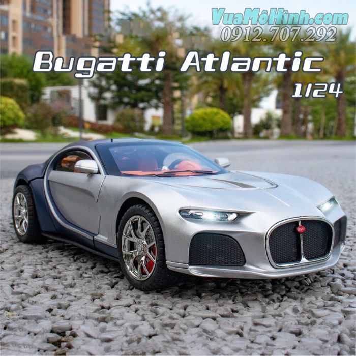 Mô hình tĩnh Diecast siêu xe ô tô Bugatti Atlantic , Đồ chơi xe sang oto thu nhỏ 