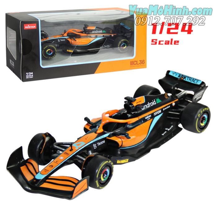 mô hình diecast siêu xe ô tô đua F1 McLaren MCL36 2022 tỷ lệ 1/24 , đồ chơi oto thu nhỏ 4 bánh bằng kim loại