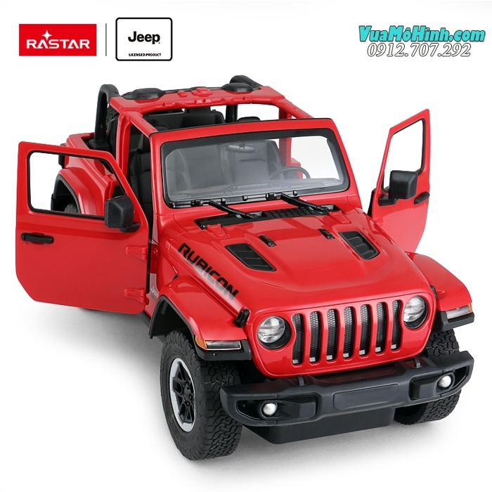 Mô hình xe Jeep Wrangler Rubicon ô tô địa hình điều khiển từ xa tỷ lệ 1:14 Rastar, sóng 2.4Ghz siêu khủng, mở được cửa