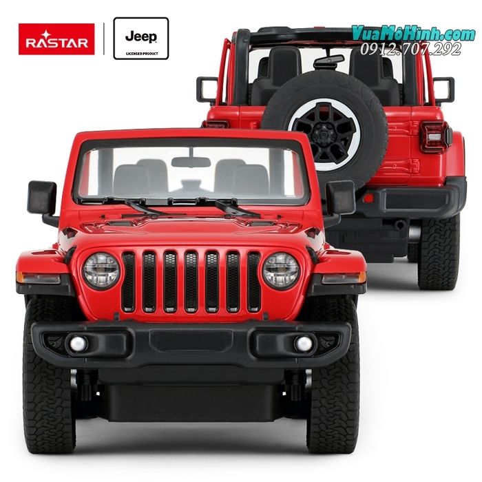 Mô hình xe Jeep Wrangler Rubicon ô tô địa hình điều khiển từ xa tỷ lệ 1:14 Rastar, sóng 2.4Ghz siêu khủng, mở được cửa