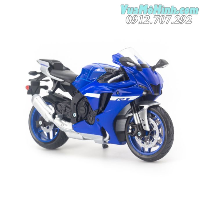 mô hình tĩnh diecast xe mô tô 2 bánh gắn máy phân khối lớn Yamaha YZF-R1 2021 tỷ lệ 1:12 , đồ chơi xe moto thu nhỏ mini