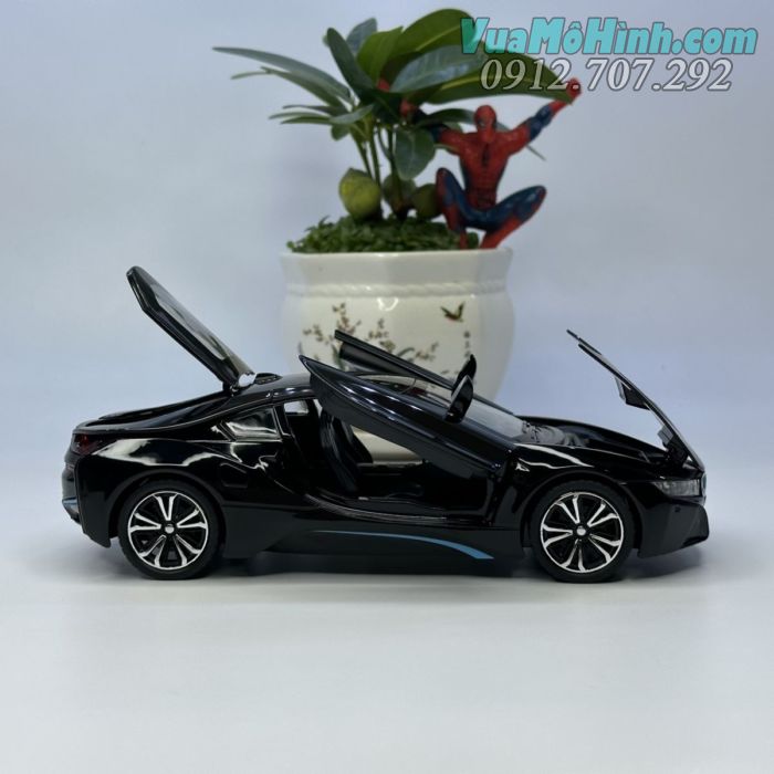 mô hình tĩnh diecast siêu xe sang ô tô 4 bánh bmw i8 , đồ chơi thu nhỏ xe oto trưng bày 