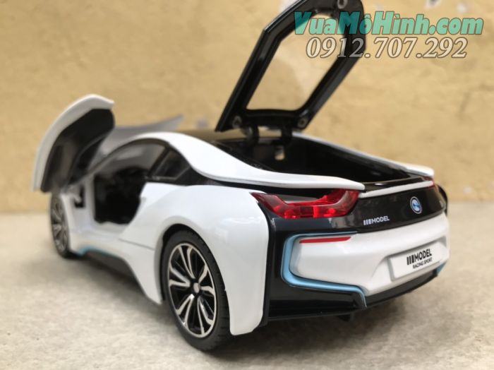 mô hình tĩnh diecast siêu xe sang ô tô 4 bánh bmw i8 , đồ chơi thu nhỏ xe oto trưng bày 