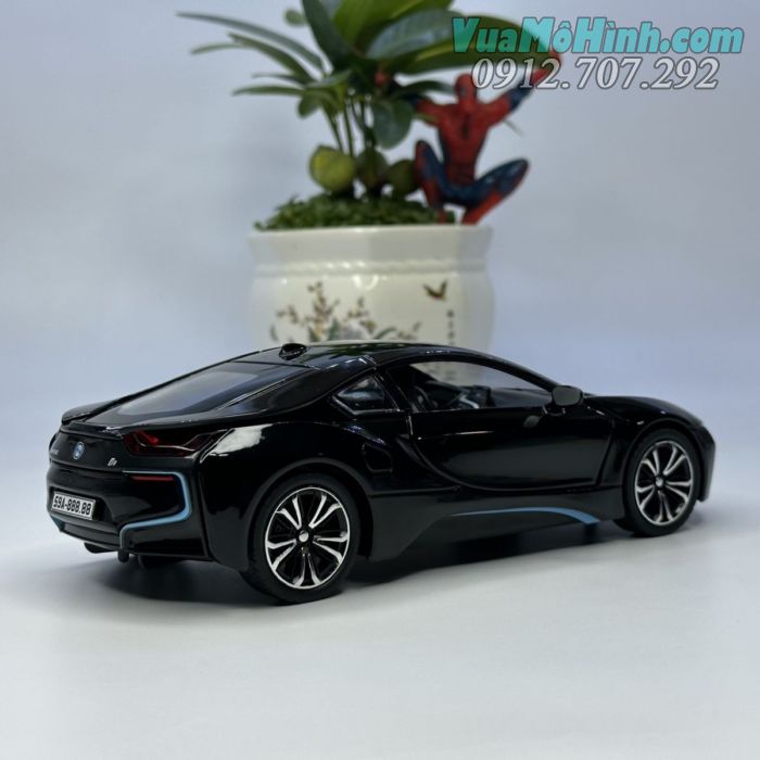 mô hình tĩnh diecast siêu xe sang ô tô 4 bánh bmw i8 , đồ chơi thu nhỏ xe oto trưng bày 