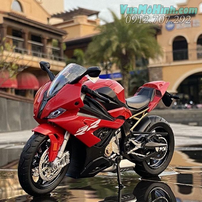 mô hình tĩnh diecast xe mô tô 2 bánh gắn máy phân khối lớn Honda BMW S1000RR tỷ lệ 1:12 , đồ chơi xe motor thu nhỏ mini