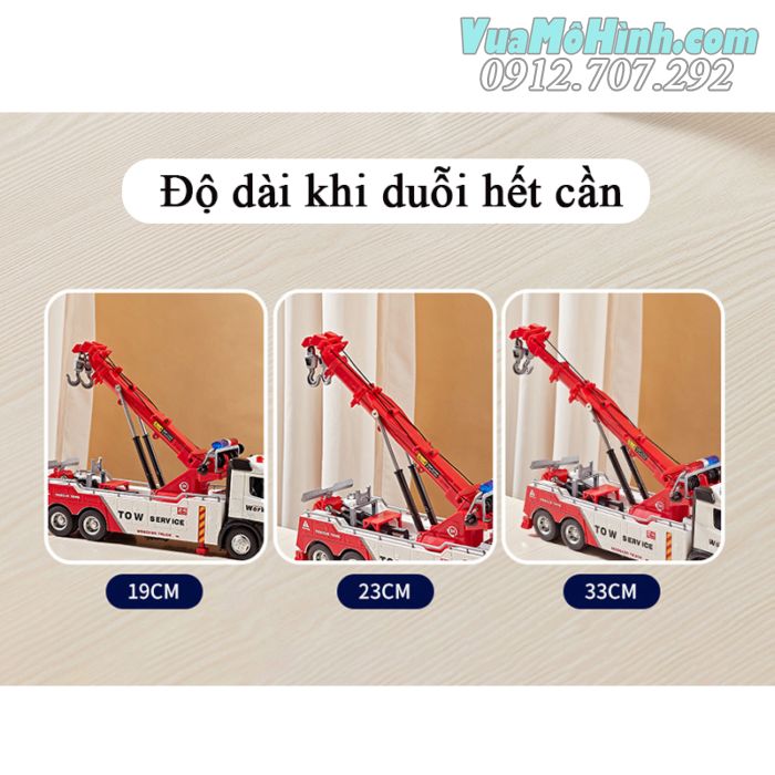 mô hình tĩnh diecast xe oto tải cứu hộ có dây cần cẩu và dây móc rescue tow service tỷ lệ 1:18 , đồ chơi xe ô tô thu nhỏ trưng bày