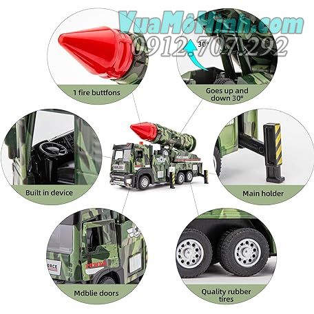 mô hình tĩnh đồ chơi diecast xe oto tải quân đội phóng tên lửa TGRCM-CZ tỷ lệ 1:32 , xe ô tô quân đội