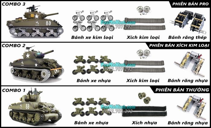 mô hình xe tăng quân sự điều khiển từ xa rc tank heng long m4a3 sherman 3898-1 phiên bản pro xích kim loại