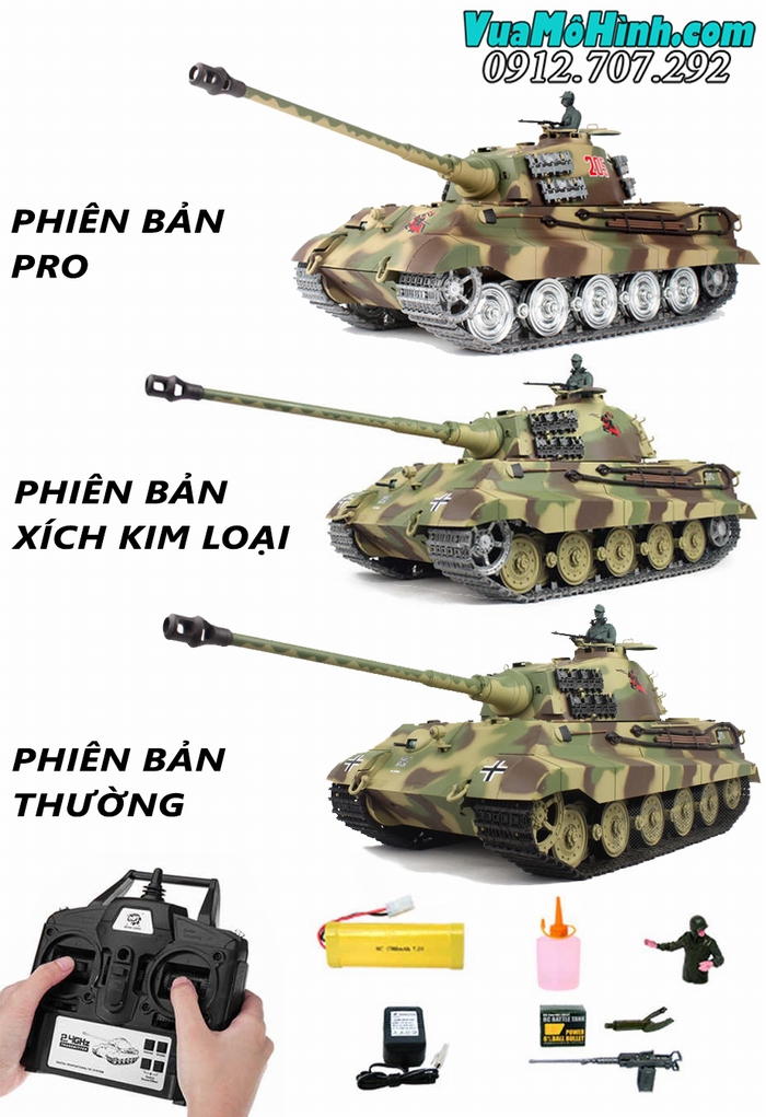 mô hình xe tăng vua hổ heng long king tiger phiên bản pro điều khiển từ xa rc tank hl 3888a-1 3888a 1 3888a1