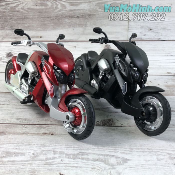 mô hình tĩnh diecast xe mô tô 2 bánh gắn máy phân khối lớn yamaha travertson v-rex black tỷ lệ 1:12 , xe moto đồ chơi thu nhỏ mini