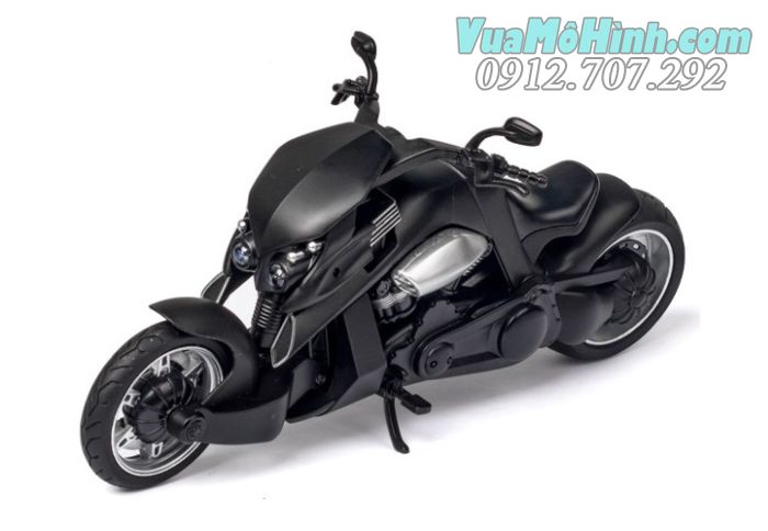mô hình tĩnh diecast xe mô tô 2 bánh gắn máy phân khối lớn yamaha travertson v-rex black tỷ lệ 1:12 , xe moto đồ chơi thu nhỏ mini