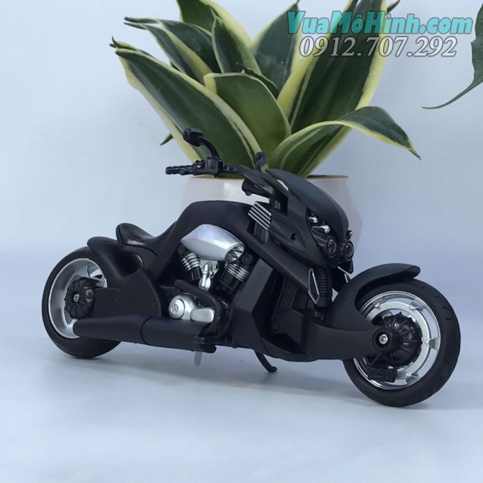 mô hình tĩnh diecast xe mô tô 2 bánh gắn máy phân khối lớn yamaha travertson v-rex black tỷ lệ 1:12 , xe moto đồ chơi thu nhỏ mini