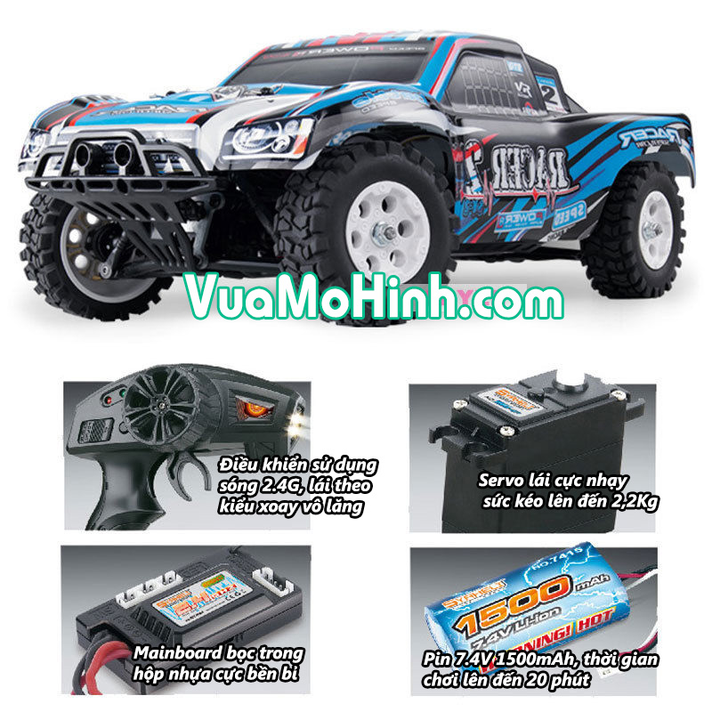 đồ chơi mô hình xe bán tải racer truck 02 xe ô tô đua địa hình off road điều khiển từ xa 2 cầu tốc độ cao