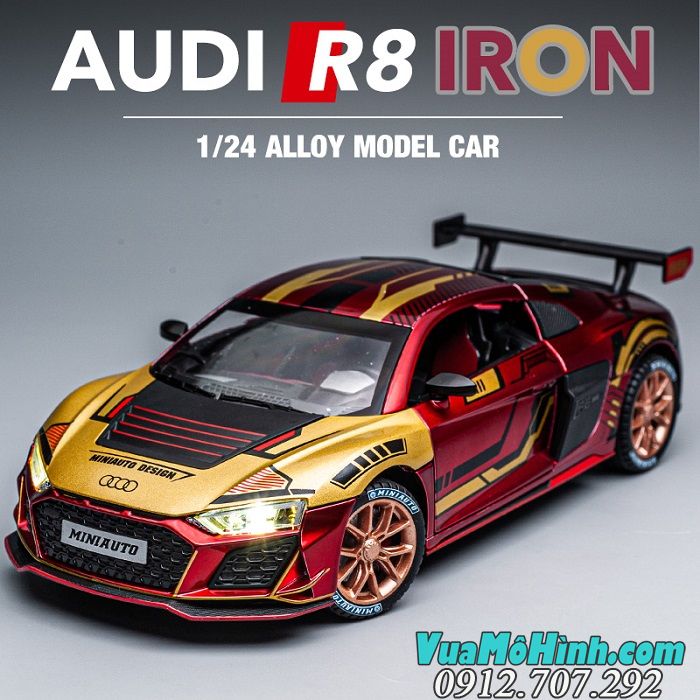 Mô Hình Xe Hơi Thể Thao Audi R8 Iron Man tỉ lệ 1/24 hãng Miniauto