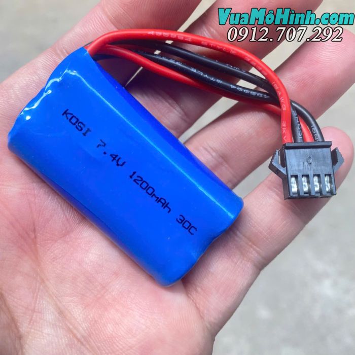 Pin Lipo 2S 7.4V 1200mAh 30C jack SM 4P chính hãng cho xe điều khiển từ xa