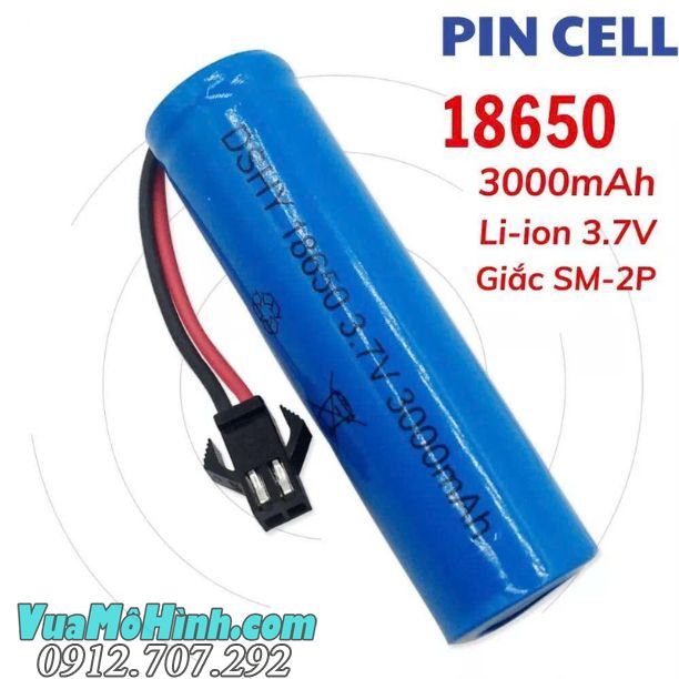 pin lipo 3.7v 3000mah jack sm-2p cho xe rc