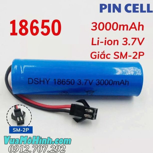 pin lipo 3.7v 3000mah jack sm-2p cho xe rc