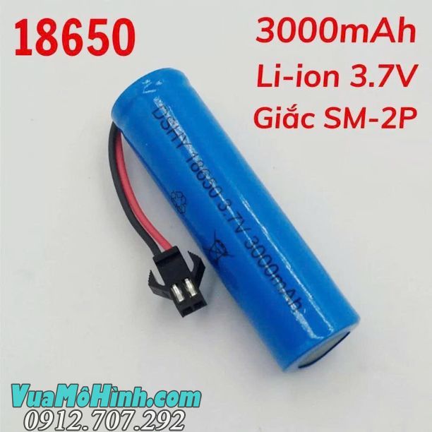 pin lipo 3.7v 3000mah jack sm-2p cho xe rc