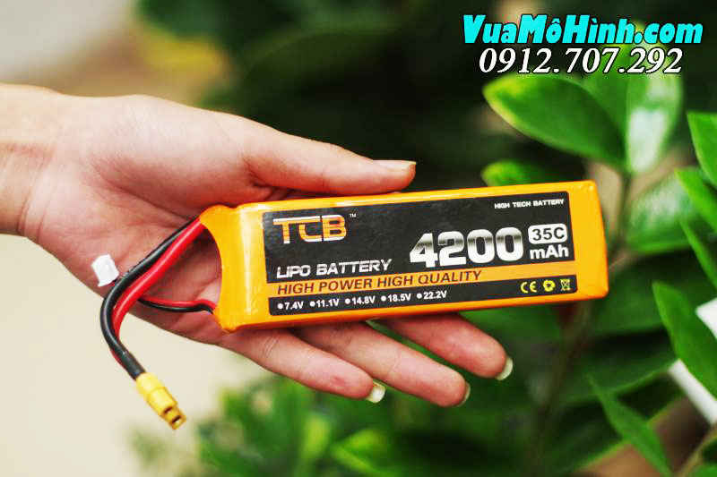 Pin TCB Lipo 2S 7.4V 4200mAh 35C jack T XT60 XT60H dung lượng cao