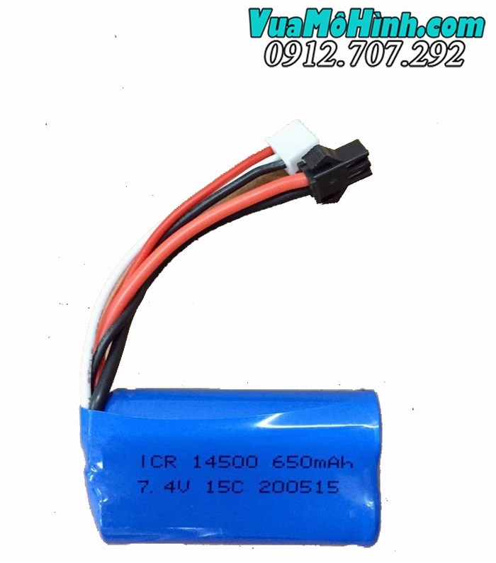 pin lipo 2s 7.4v 650mah jack sm jst cho tàu cano xe ô tô điều khiển từ xa wpl d12