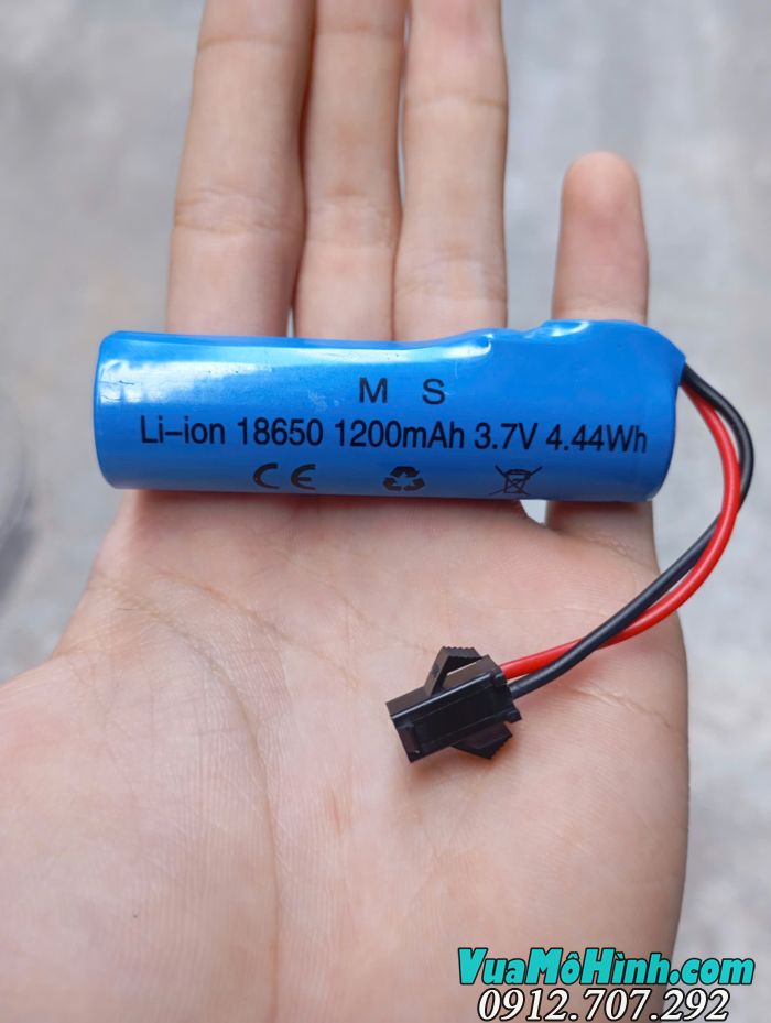 pin lipo 3.7v 1200mah jack sm-2p cho xe rc