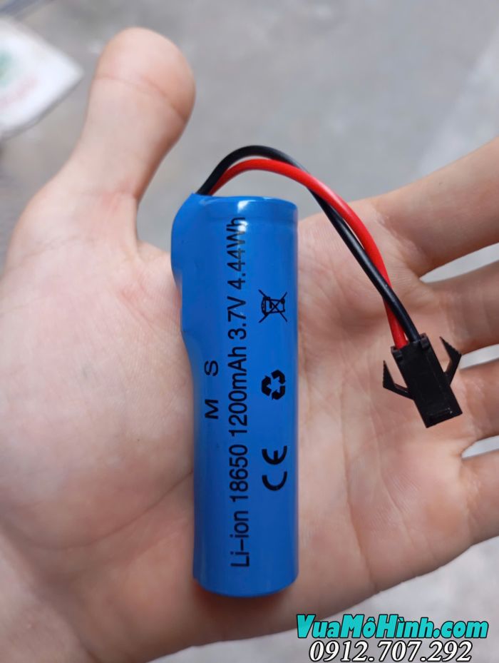 pin lipo 3.7v 1200mah jack sm-2p cho xe rc