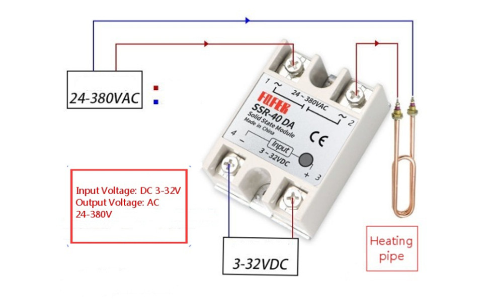 rơ le bán dẫn trạng thái rắn FQFER ( Tương tự FOTEK ) , relay solid state cách li SSR-40DA , role ssr điện áp dòng điện 220V 40A 40ampe