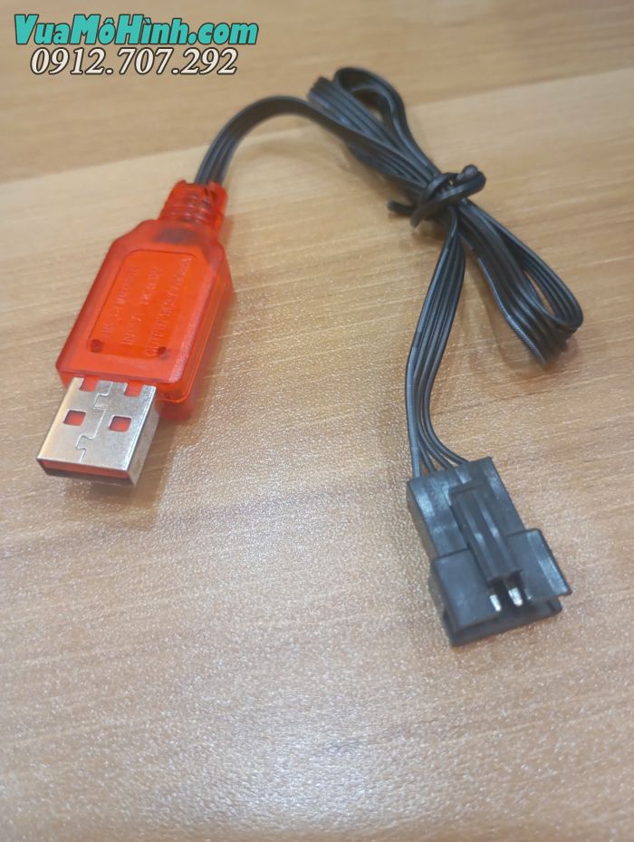 Dây sạc USB 3.7V jack SM 4P cho xe điều khiển từ xa