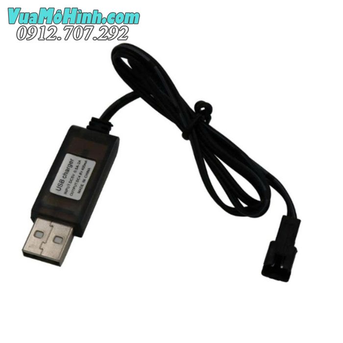 Dây sạc USB 6V jack SM 2P cho xe điều khiển từ xa