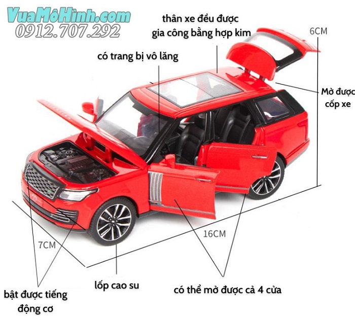 Mô hình xe ô tô Land Rover Range Rover 50th tỉ lệ 1/32 vỏ kim loại (bản đặc biệt) 