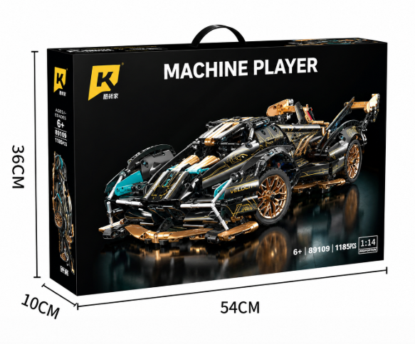Mô hình lắp ráp xe đua thể thao Hypercar V12 building blocks, lắp ghép siêu xe thể thao, lego 