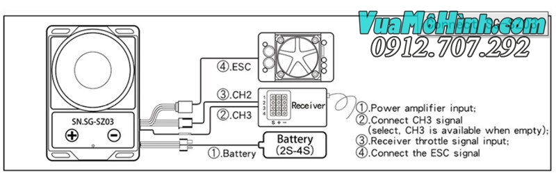 SG-SZ03 loa giả lập âm thanh động cơ cho xe 1:10 Xe Tải