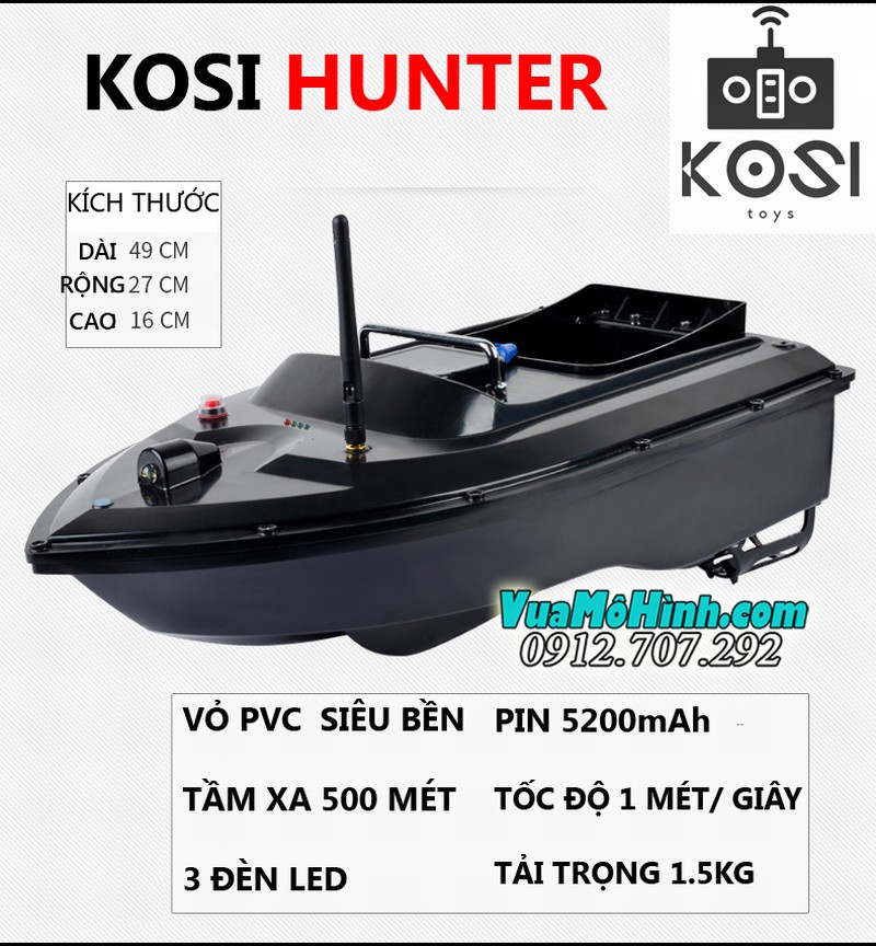 Tàu thả thính điều khiển từ xa Kosi Hunter , thuyền câu thả thính xa bờ