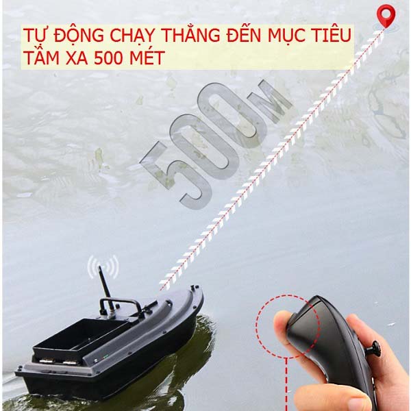 Thuyền thả thính 2 ben KOSI FISHER V2 điều khiển tầm xa 500 mét, pin khủng 12000mah, phiên bản nâng cấp mới