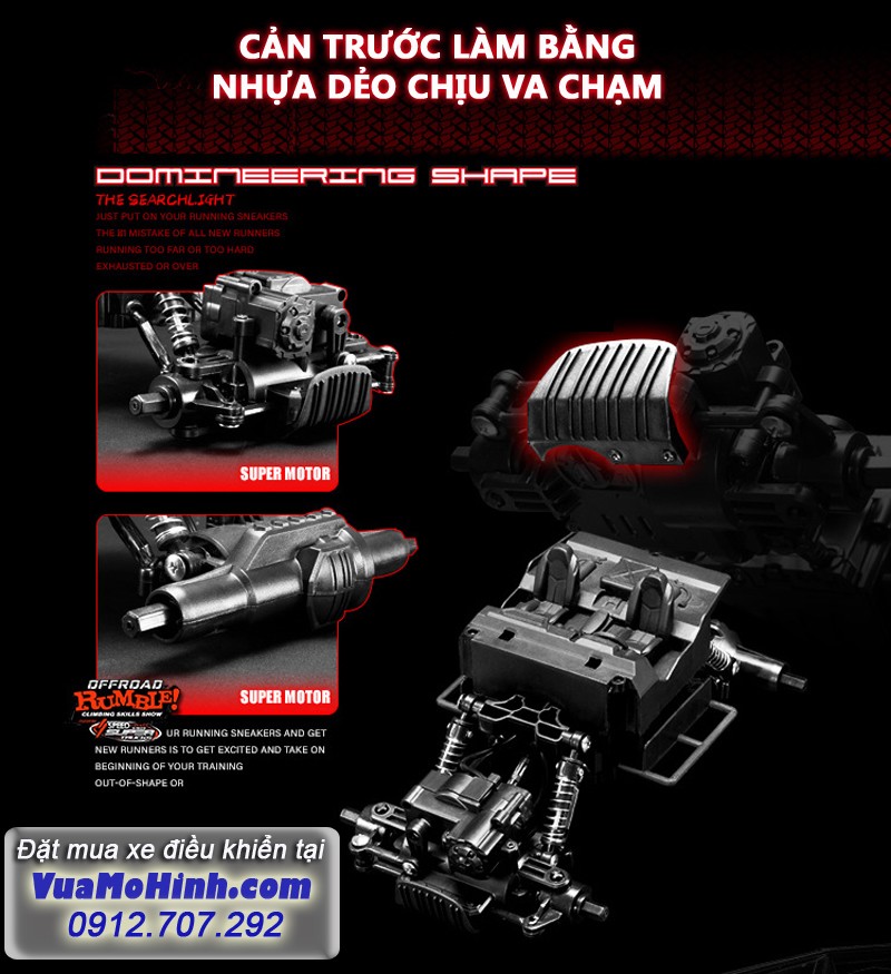 xe địa hình điều khiển từ xa rock crawler cỡ lớn