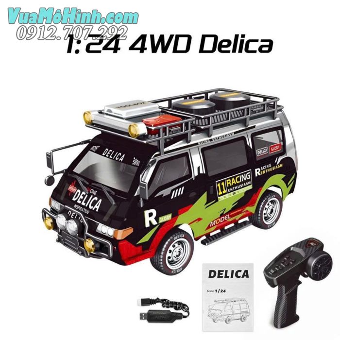 "Xe điều khiển từ xa Delica 4WD hộp số cơ khí đa chế độ phiên bản địa hình 1/24 