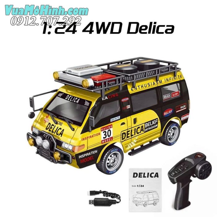 "Xe điều khiển từ xa Delica 4WD hộp số cơ khí đa chế độ phiên bản địa hình 1/24 